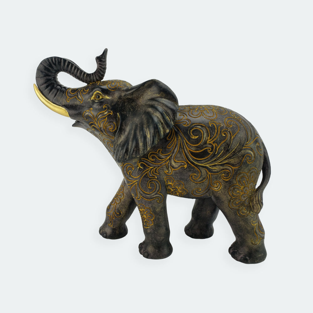Elephant - Black & Gold - 25cm
