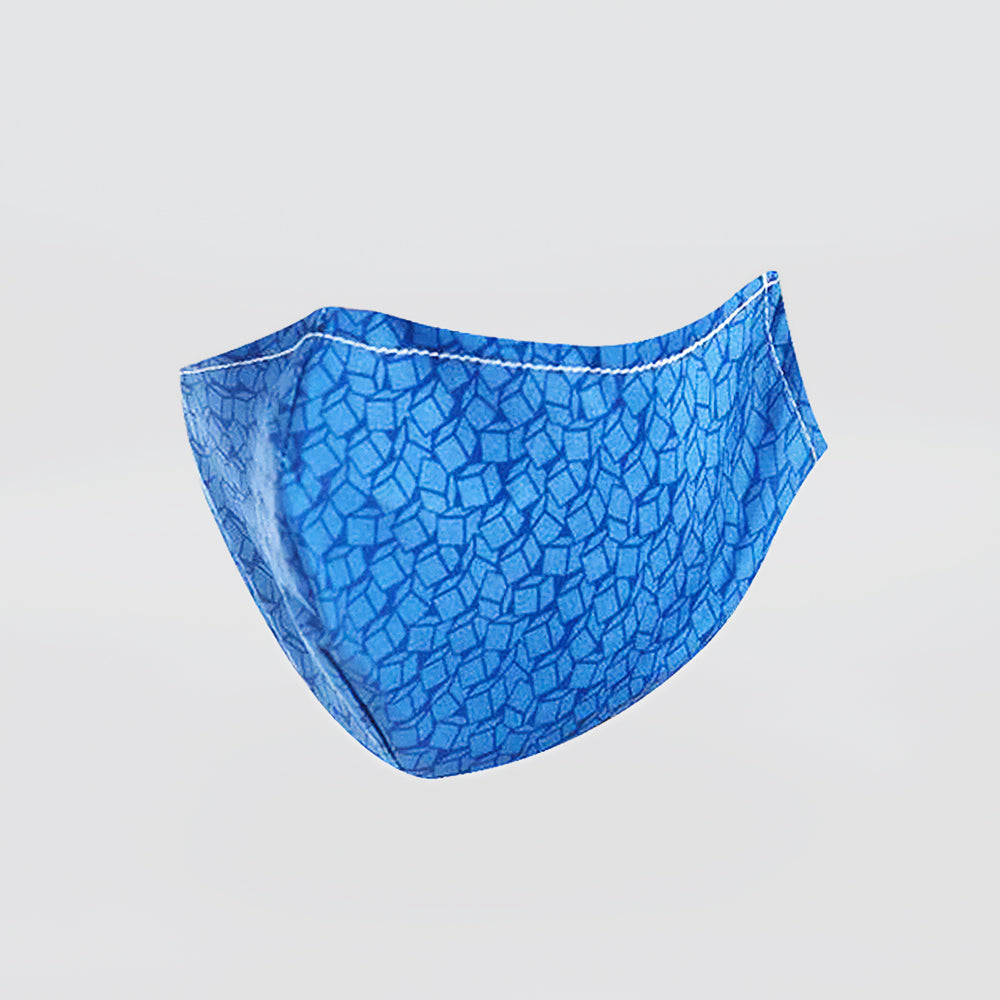 Eco Chic - Face Cover Mask - Blue Cubes - Adult Size