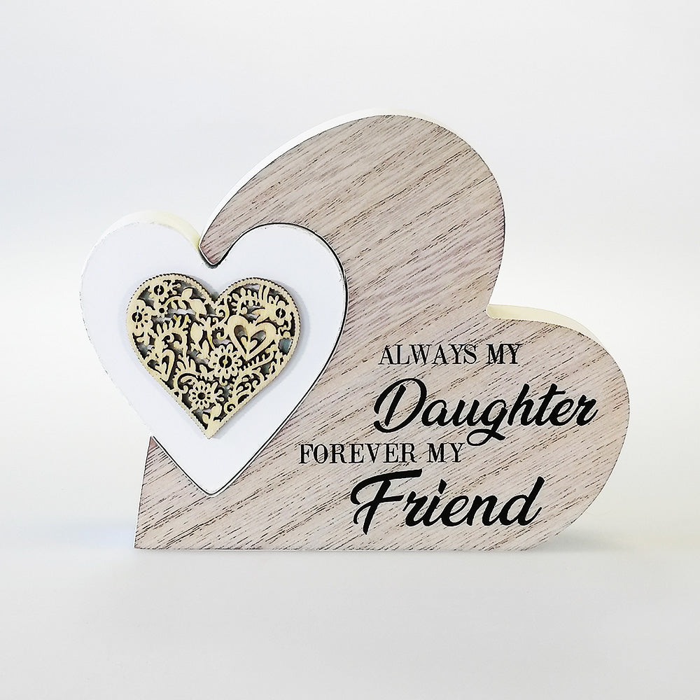 My Daughter' Double Heart Plaque