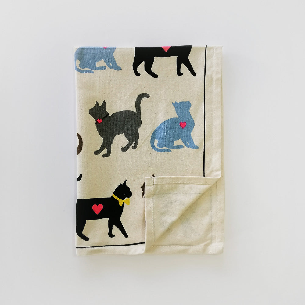 Tea Towel - 'Love Cats'