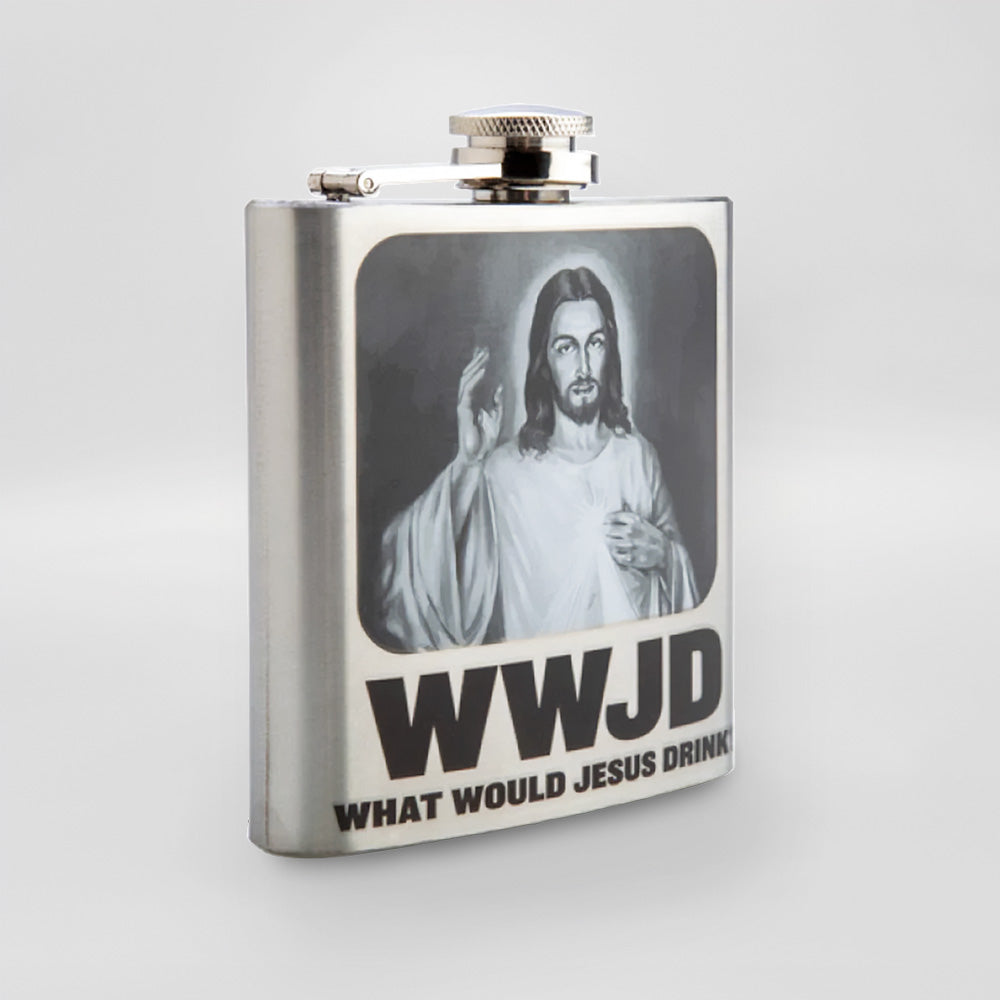 WWJD' - Jesus Hip Flask