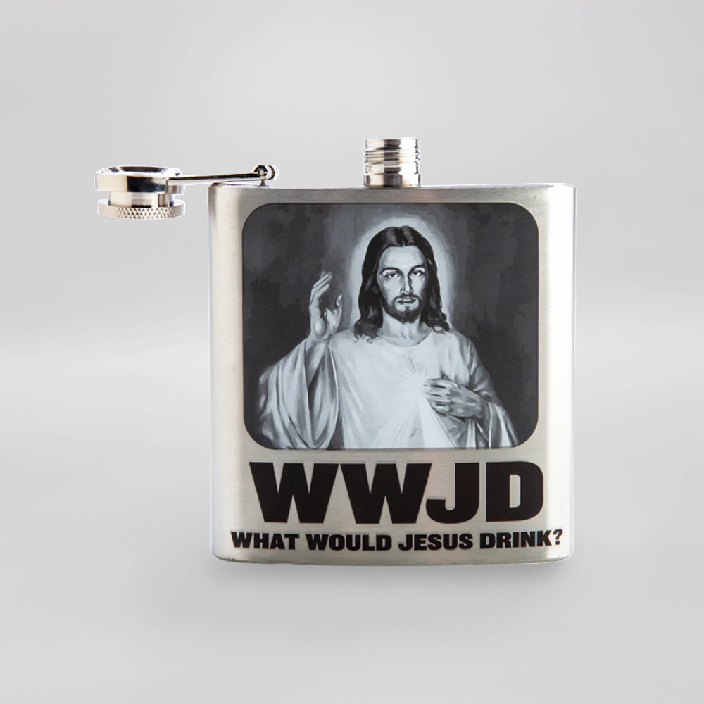 WWJD' - Jesus Hip Flask