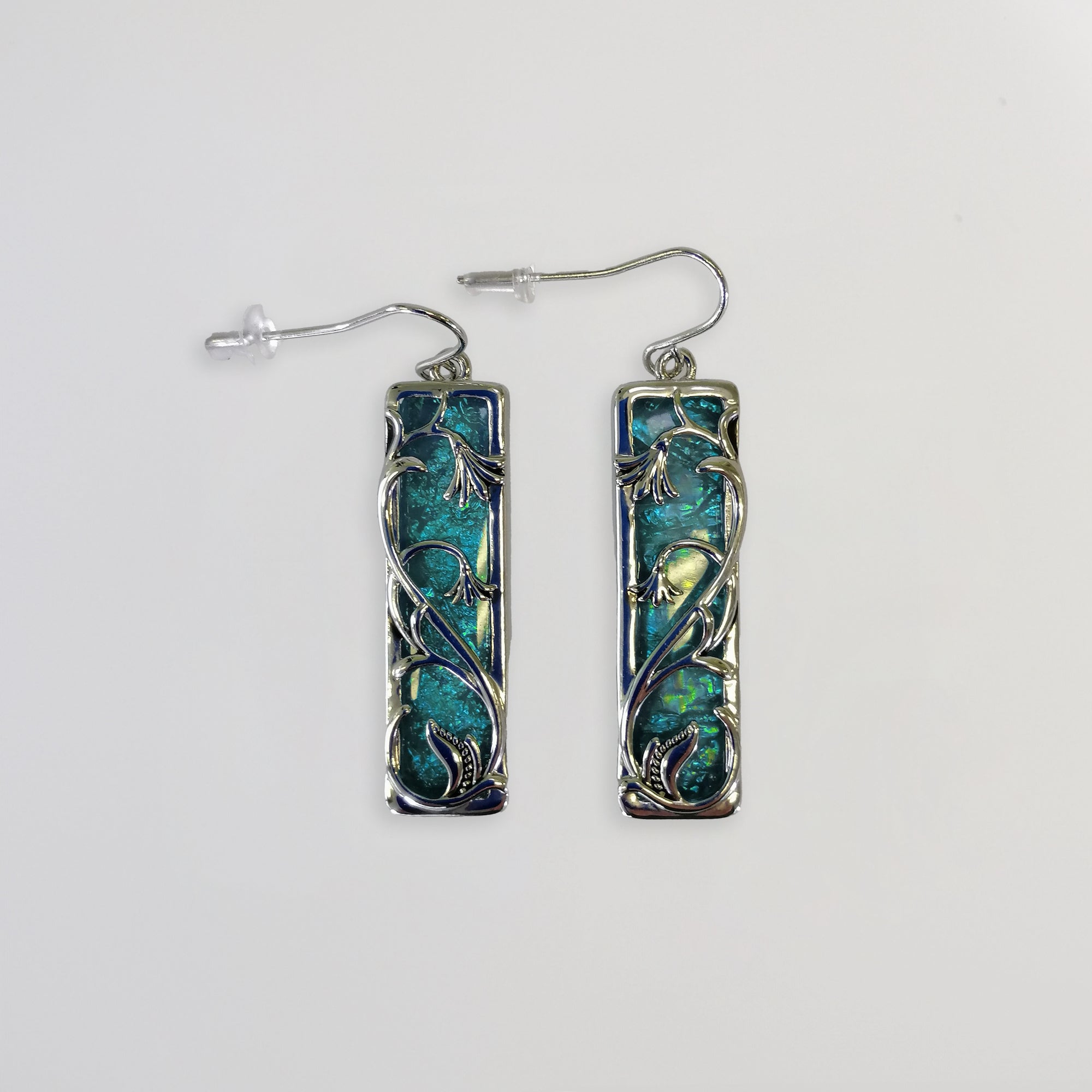 Kiwicraft - Blue Resin Flower Earrings