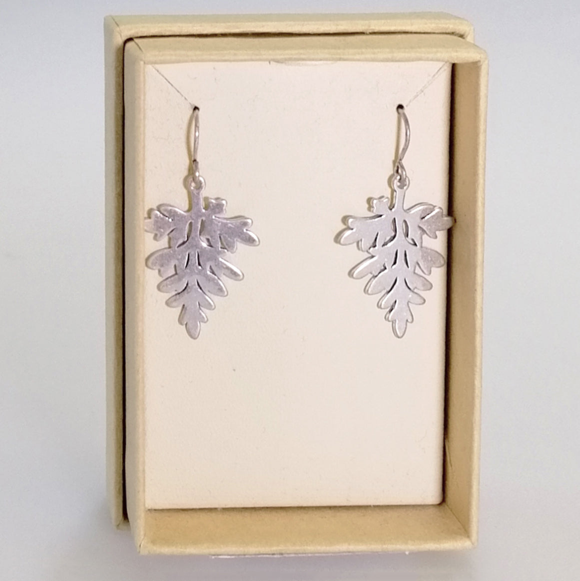 Kiwicraft - Oxidised Silver Fern Earrings
