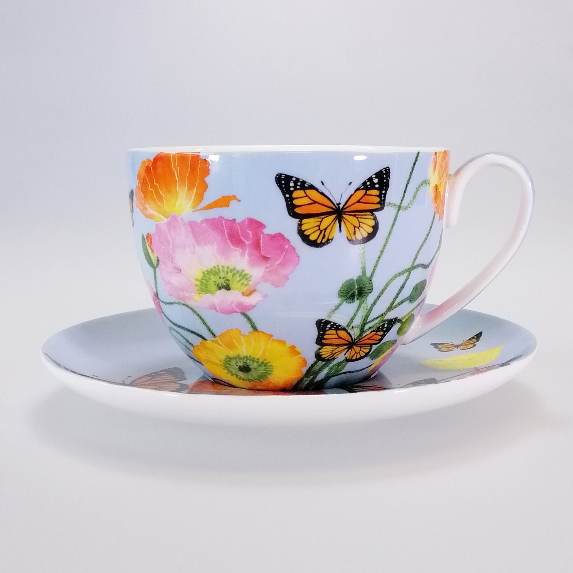 Posey Breakfast Cup & Saucer - Poppies