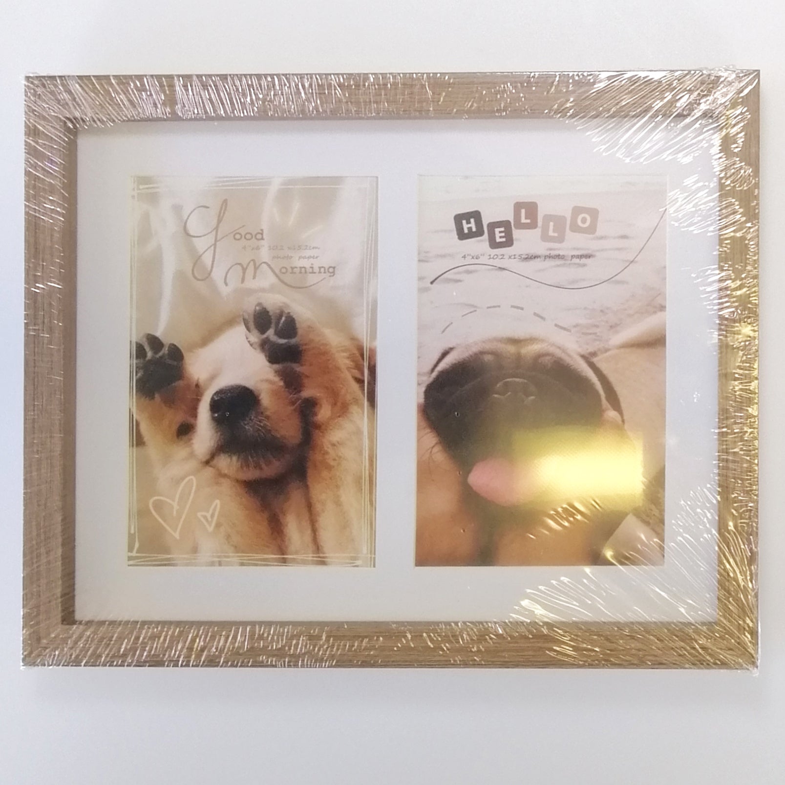 Brown and White Wooden Frame - Double 4x6"