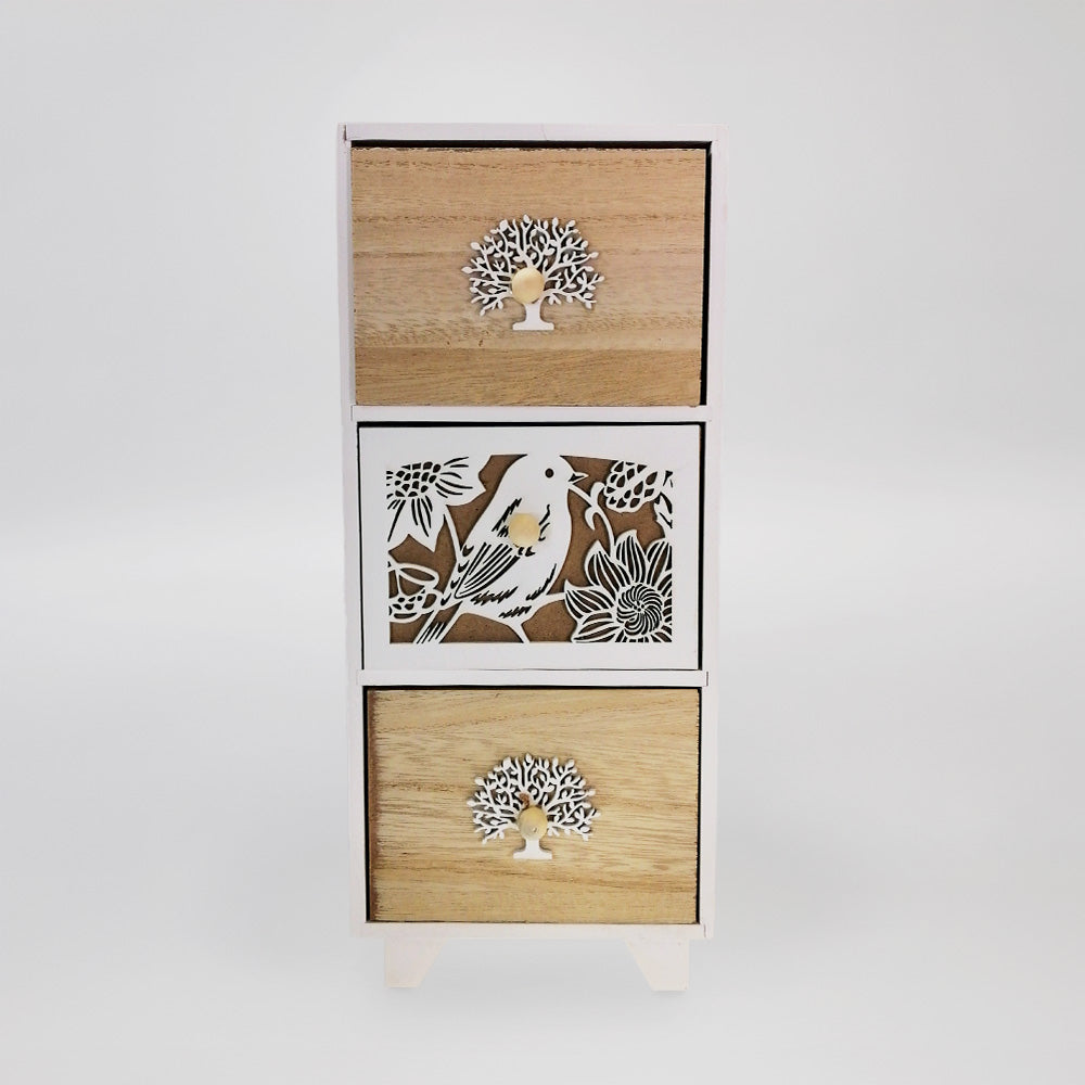 Woodbox - Natural 3 Drawer - 32cm