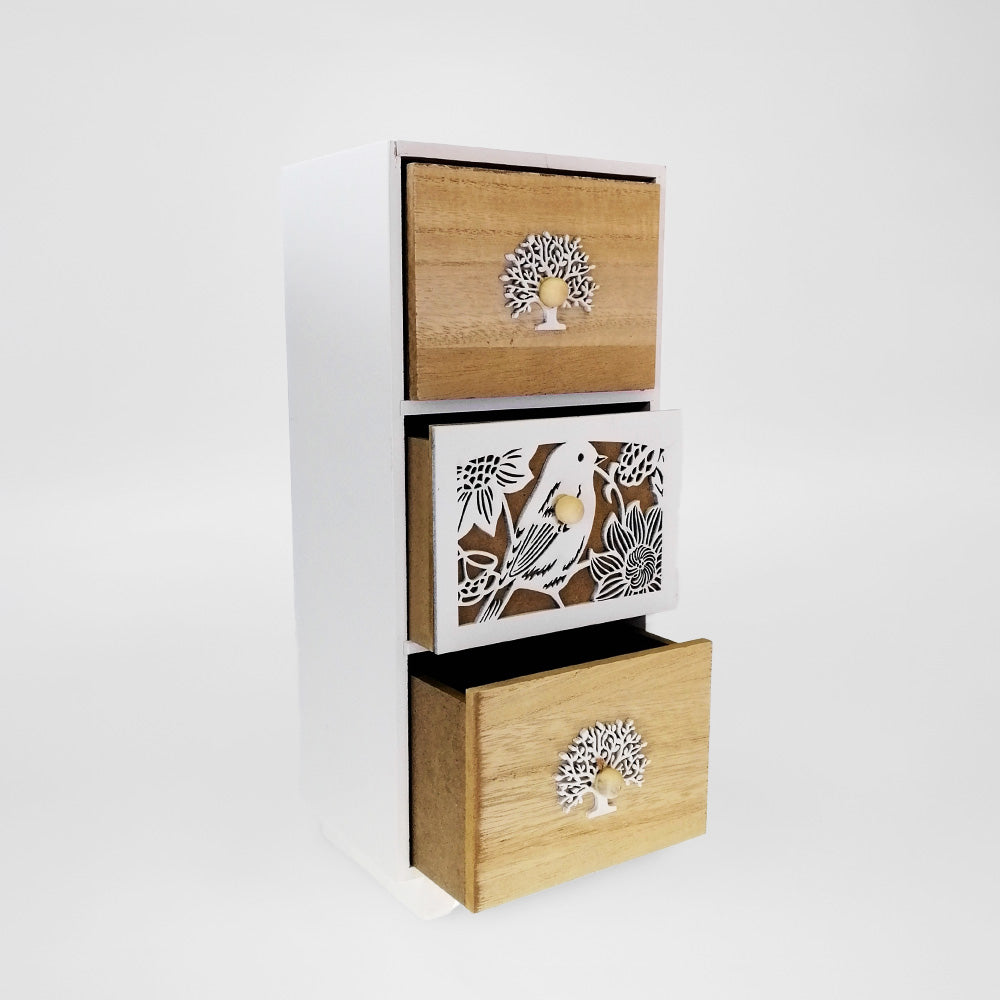 Woodbox - Natural 3 Drawer - 32cm