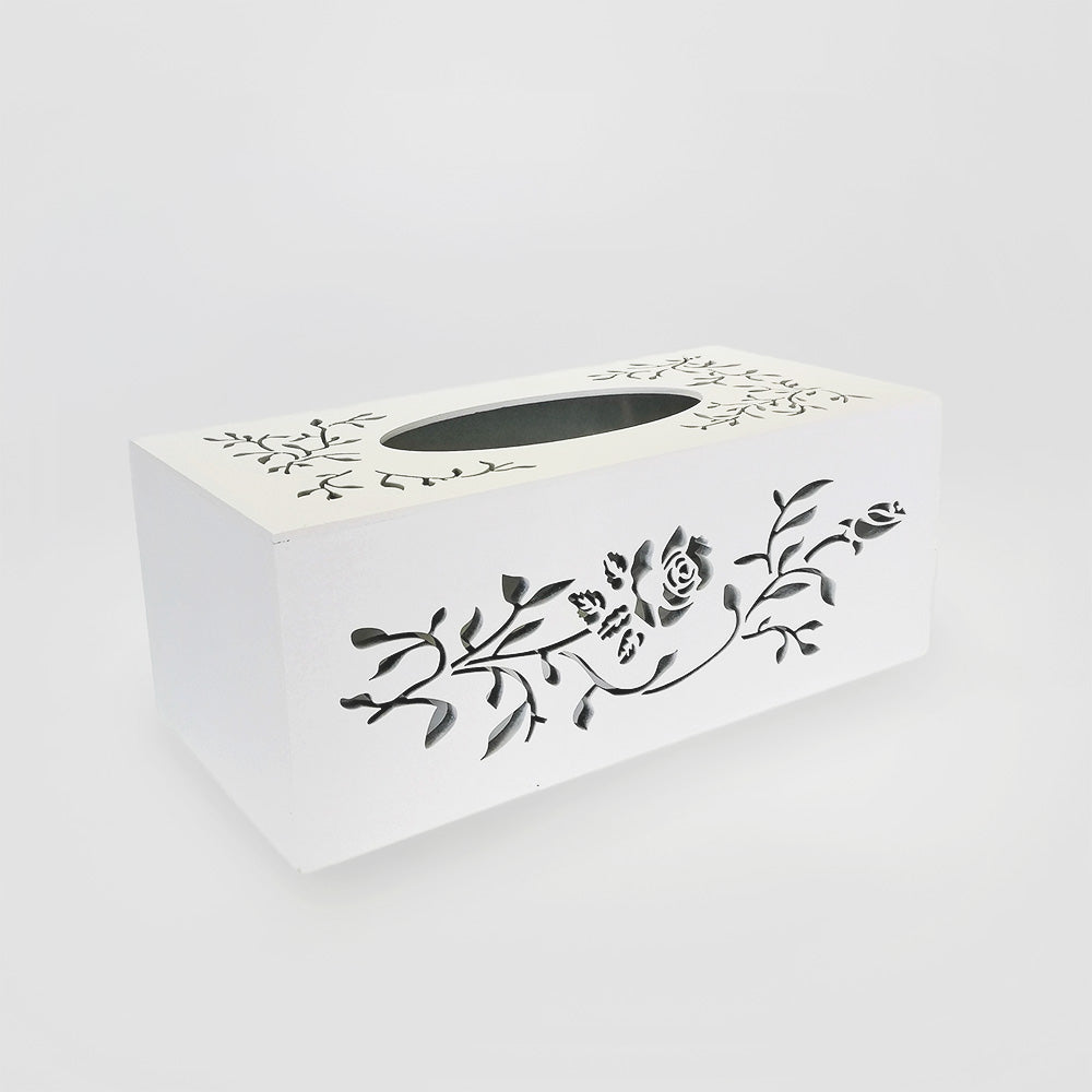 Woodbox - White Tissue Box Cutout