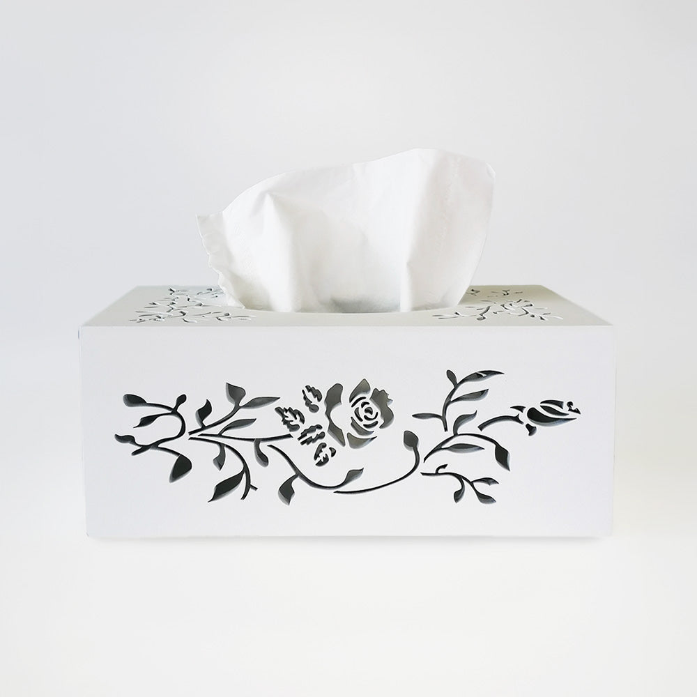 Woodbox - White Tissue Box Cutout