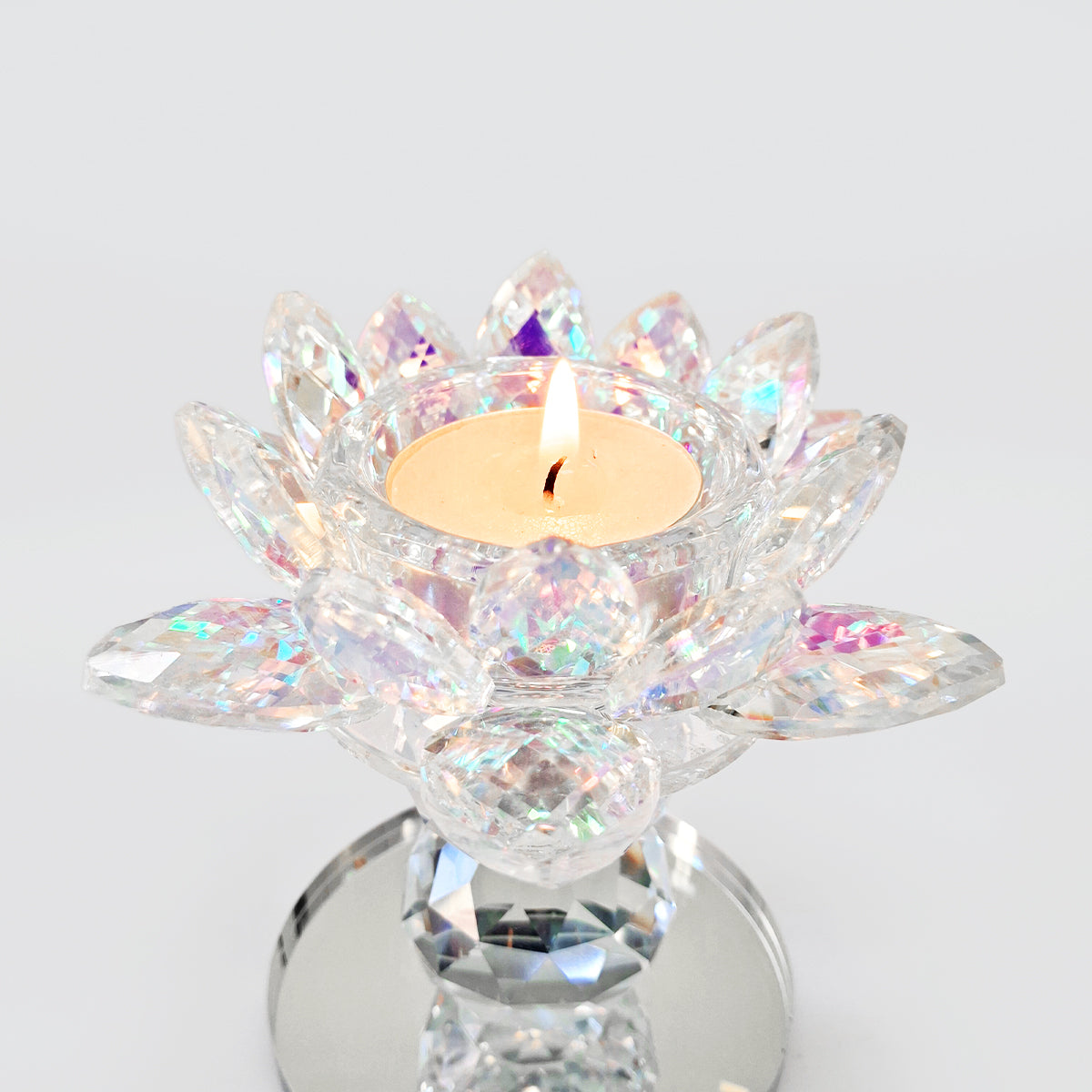 Iridescent Flower Pillar Candle Stand