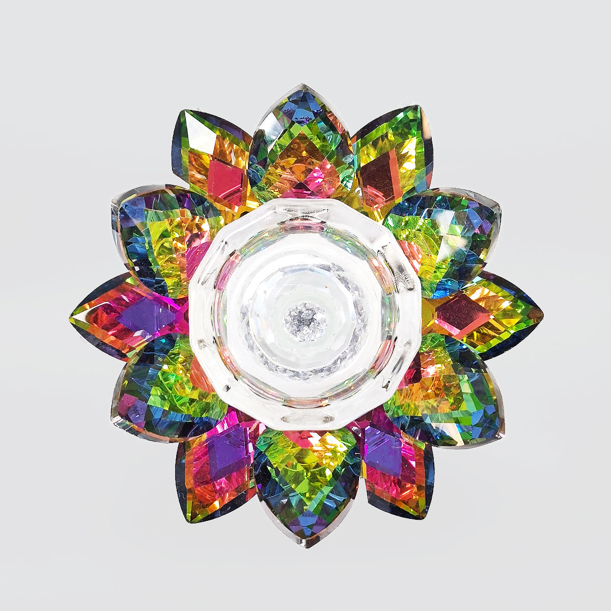Iridescent Crystal Flower Candle Stand