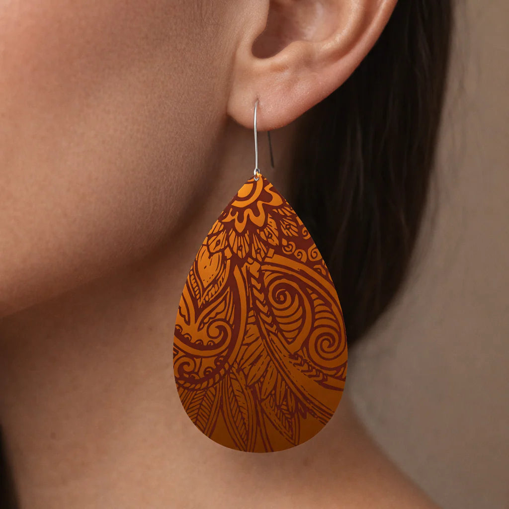 Tribal Earth - Kowhaiwhai Earring Set