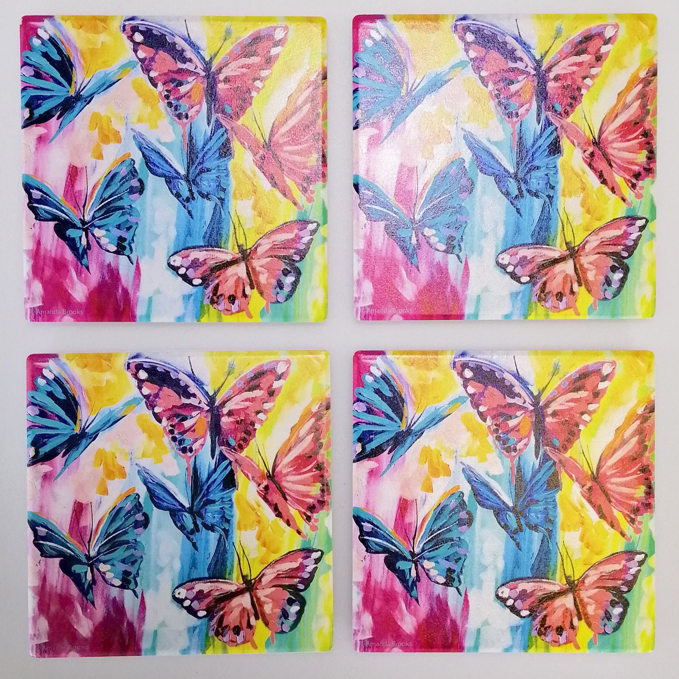 Ceramic 'Angels Take Flight' Coasters - Set of 4