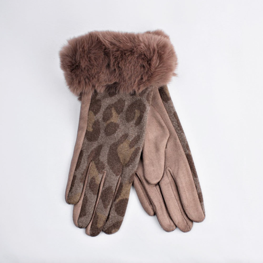 Animal Fur Cuffed Gloves