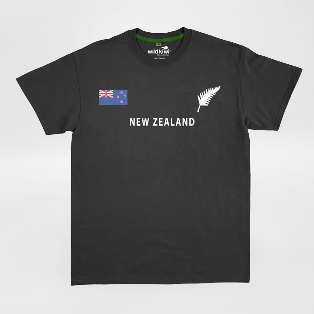 Embroidered NZ Flag - Mens T-Shirt