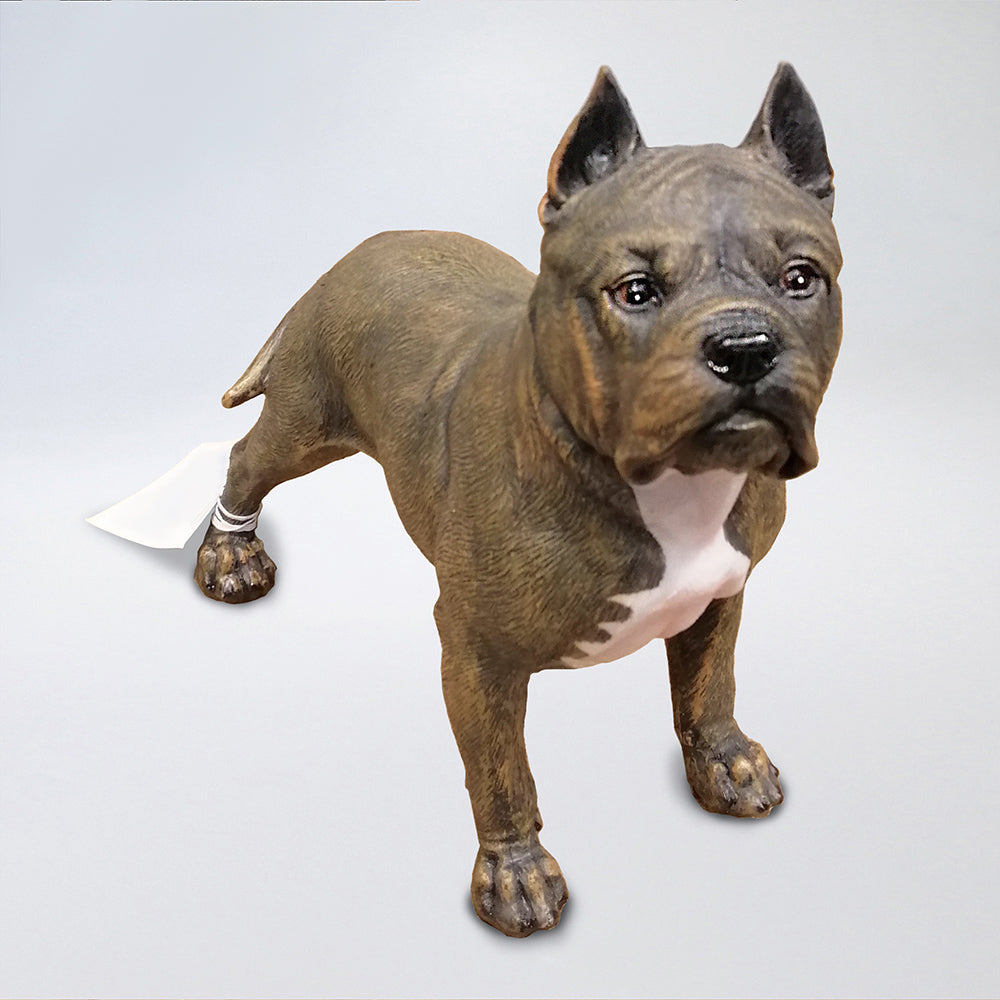 Resin Standing Pitbull Dog Figurine