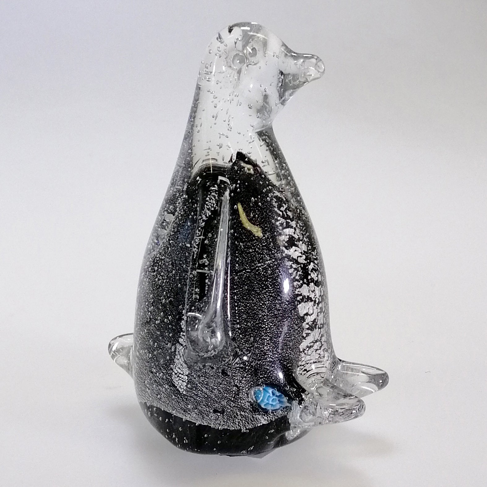 Silver Glass Penguin Figurine