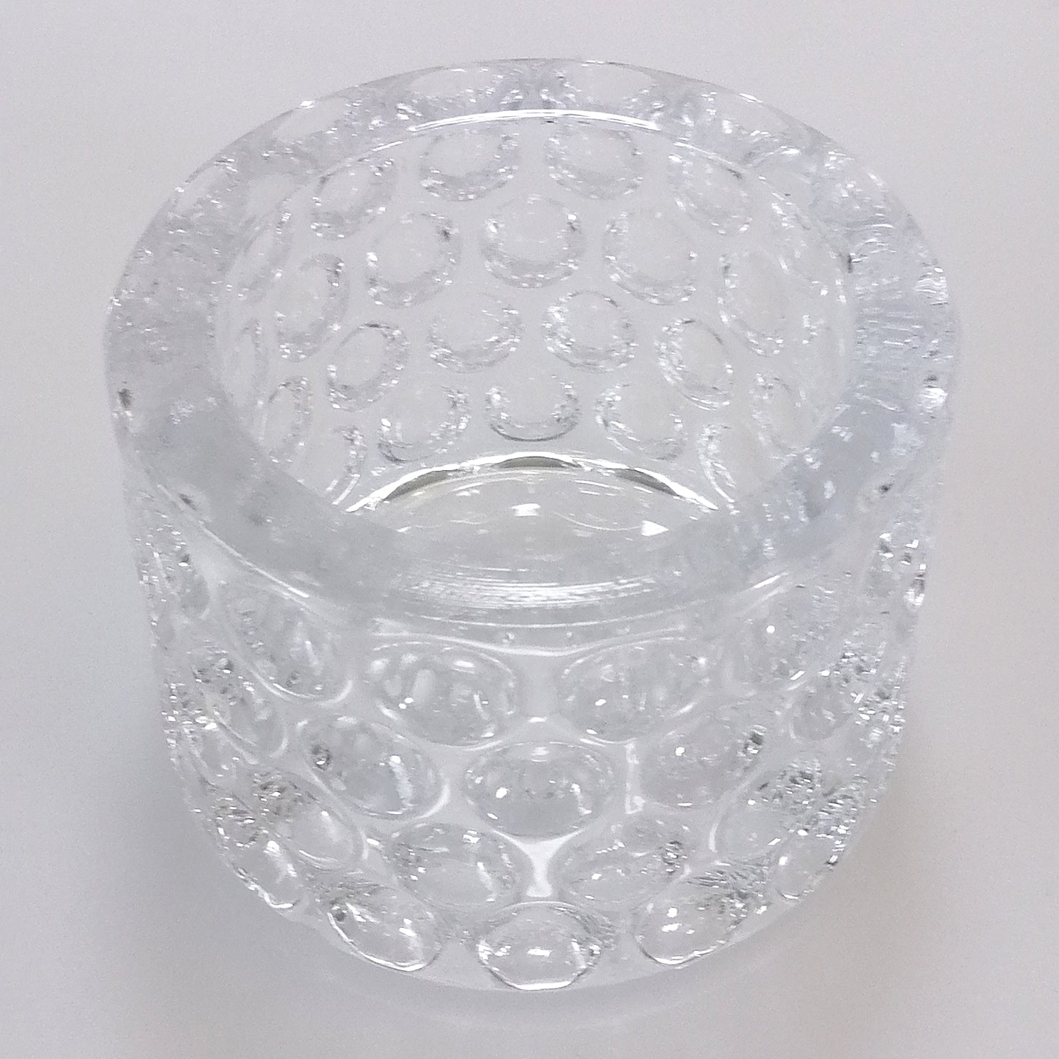 Patterned Glass Jar with Cut Glass Floral Lid