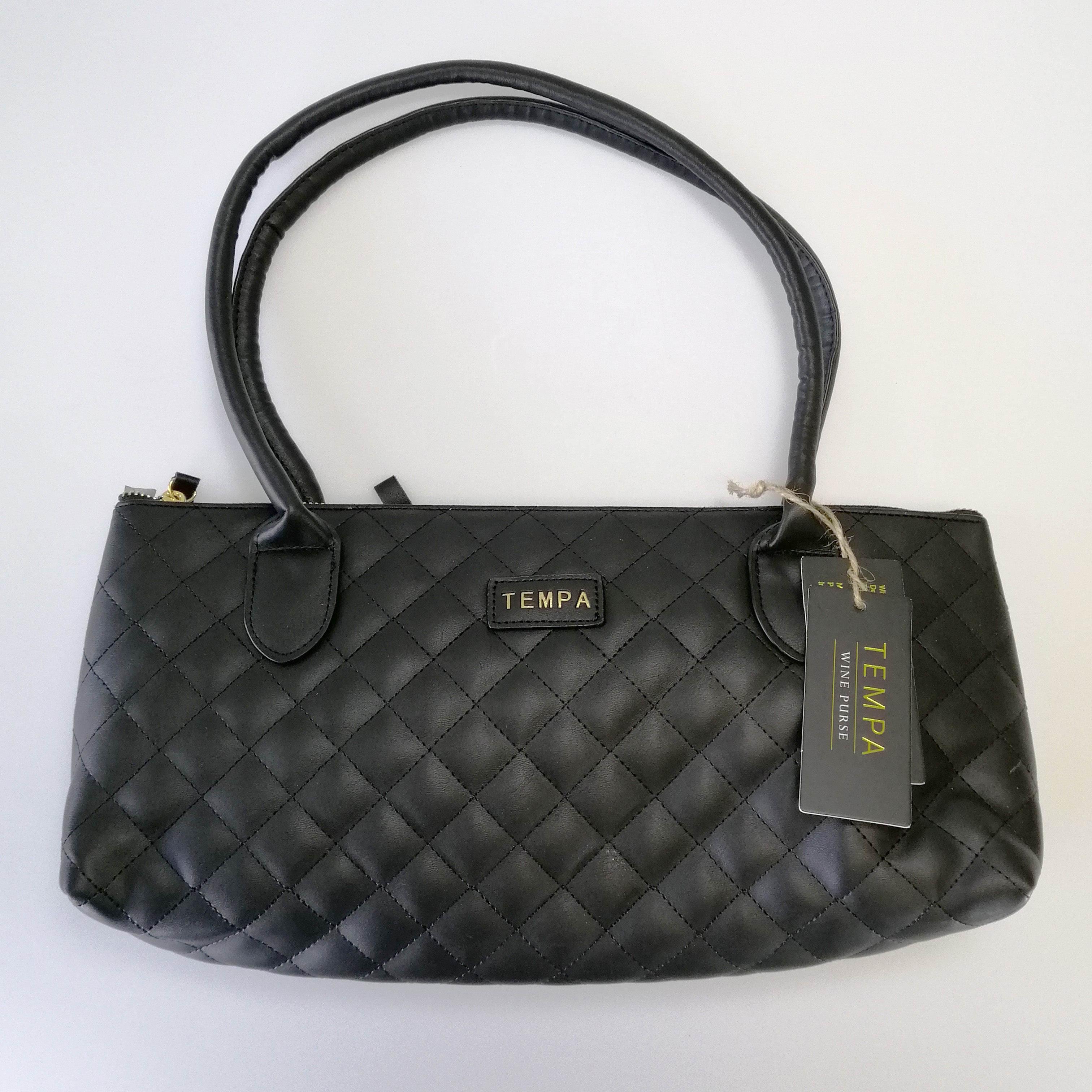 Tempa - Insulated Wine Purse - Quilted Black