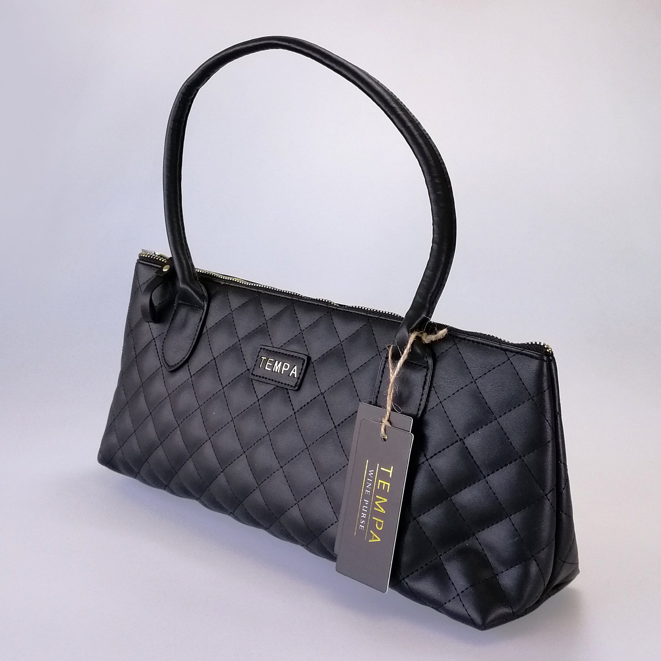Tempa - Insulated Wine Purse - Quilted Black