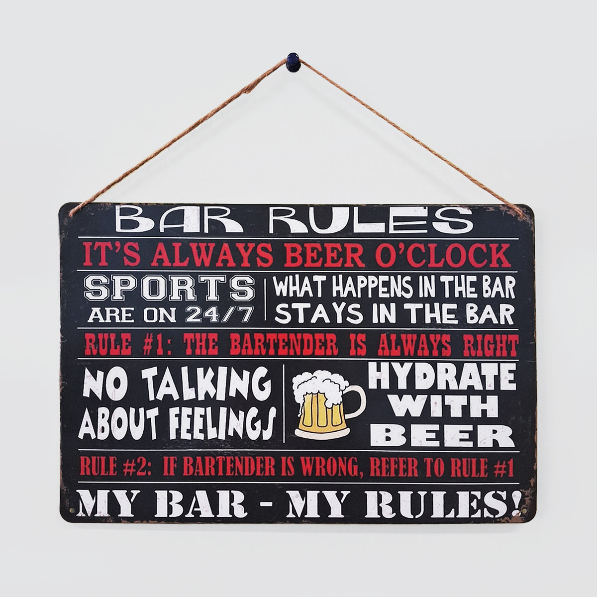 Fun Tin Sign - Bar Rules