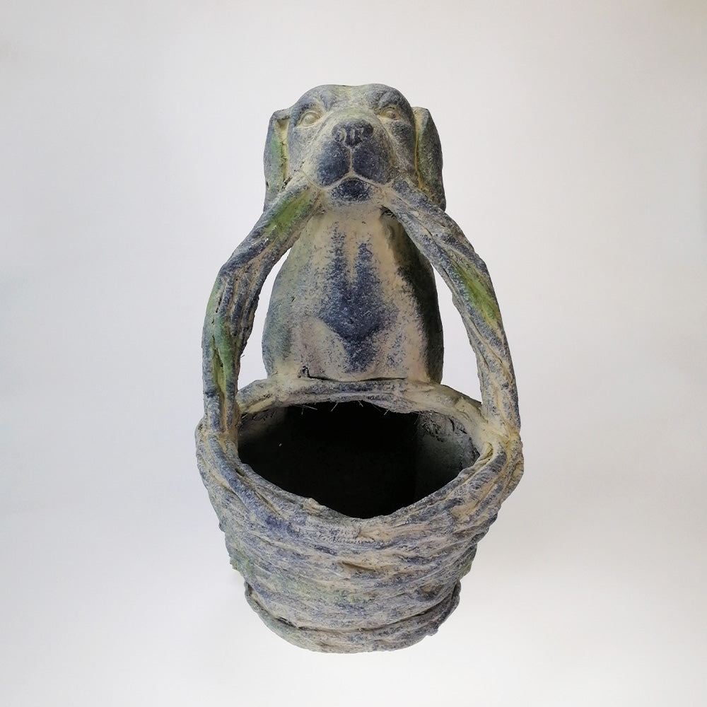 Ceramic Planter - Dog W/ Basket