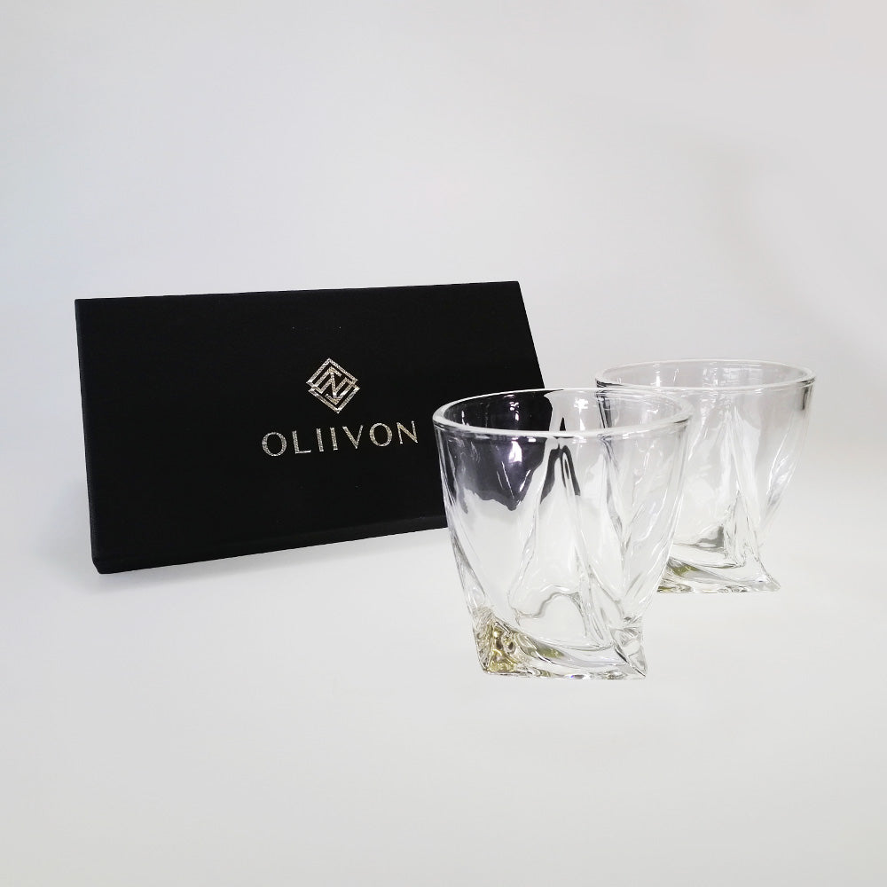 OLIIVON - Twist Whiskey Glass Set