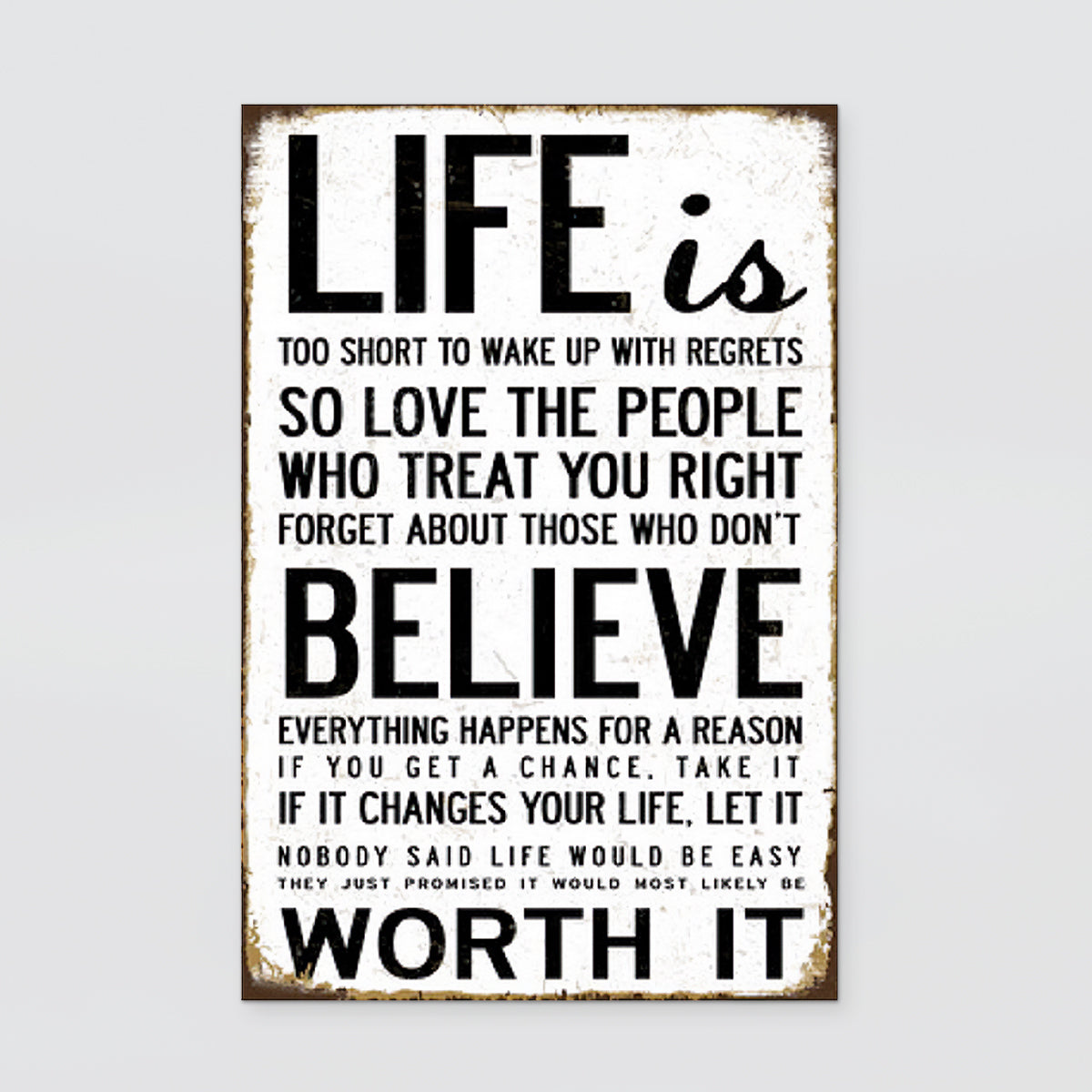 Fun Tin Sign - Life Is Too Short