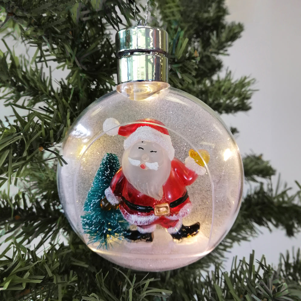 LED Christmas Santa Bauble