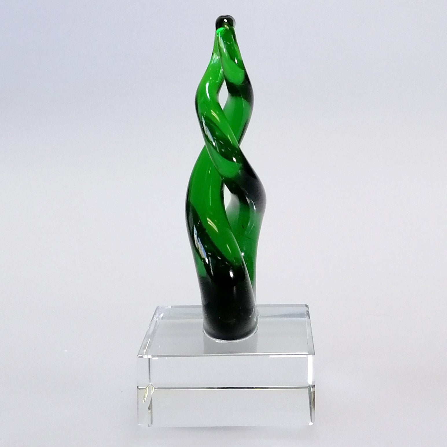 Green Glass Eternal Knot Koru Sculpture