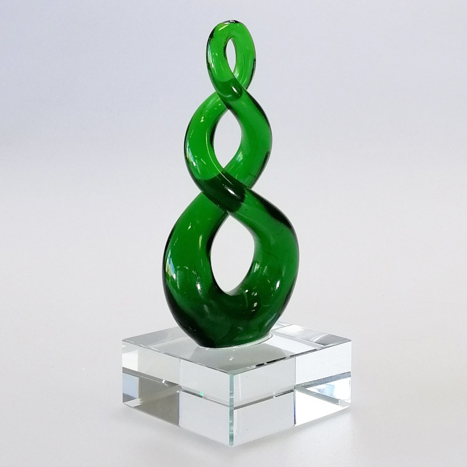 Green Glass Eternal Knot Koru Sculpture