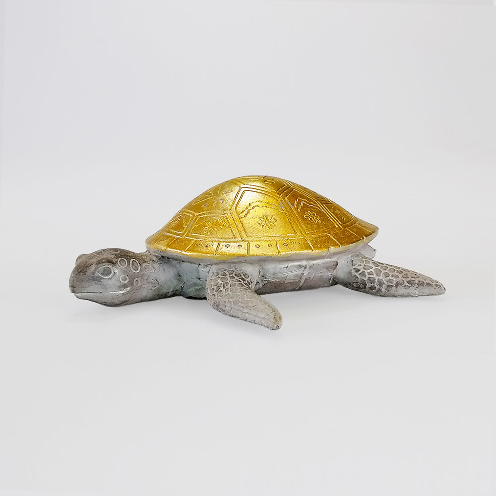Turtle With Gold Shell - 17cm