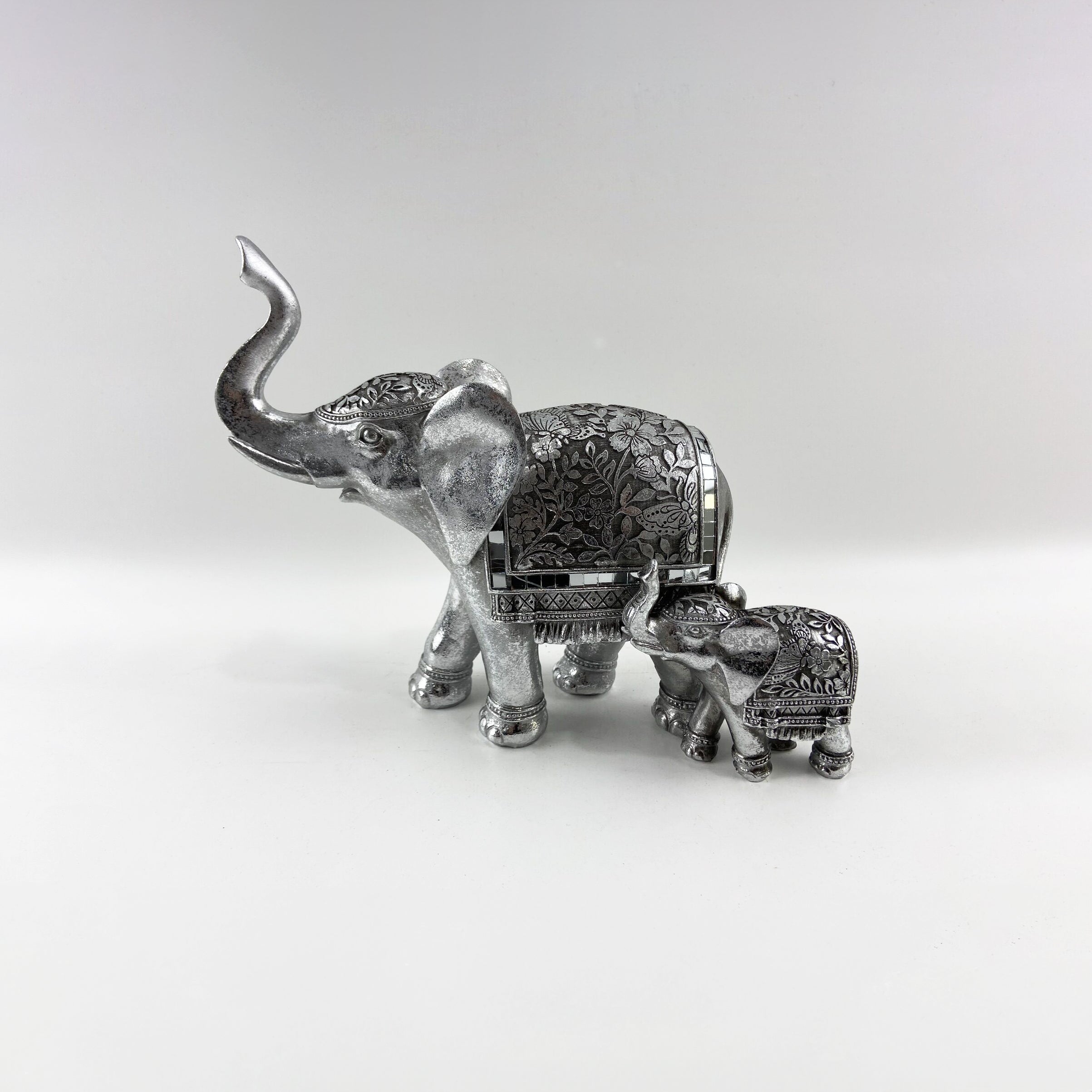Elephant & Calf - Silver