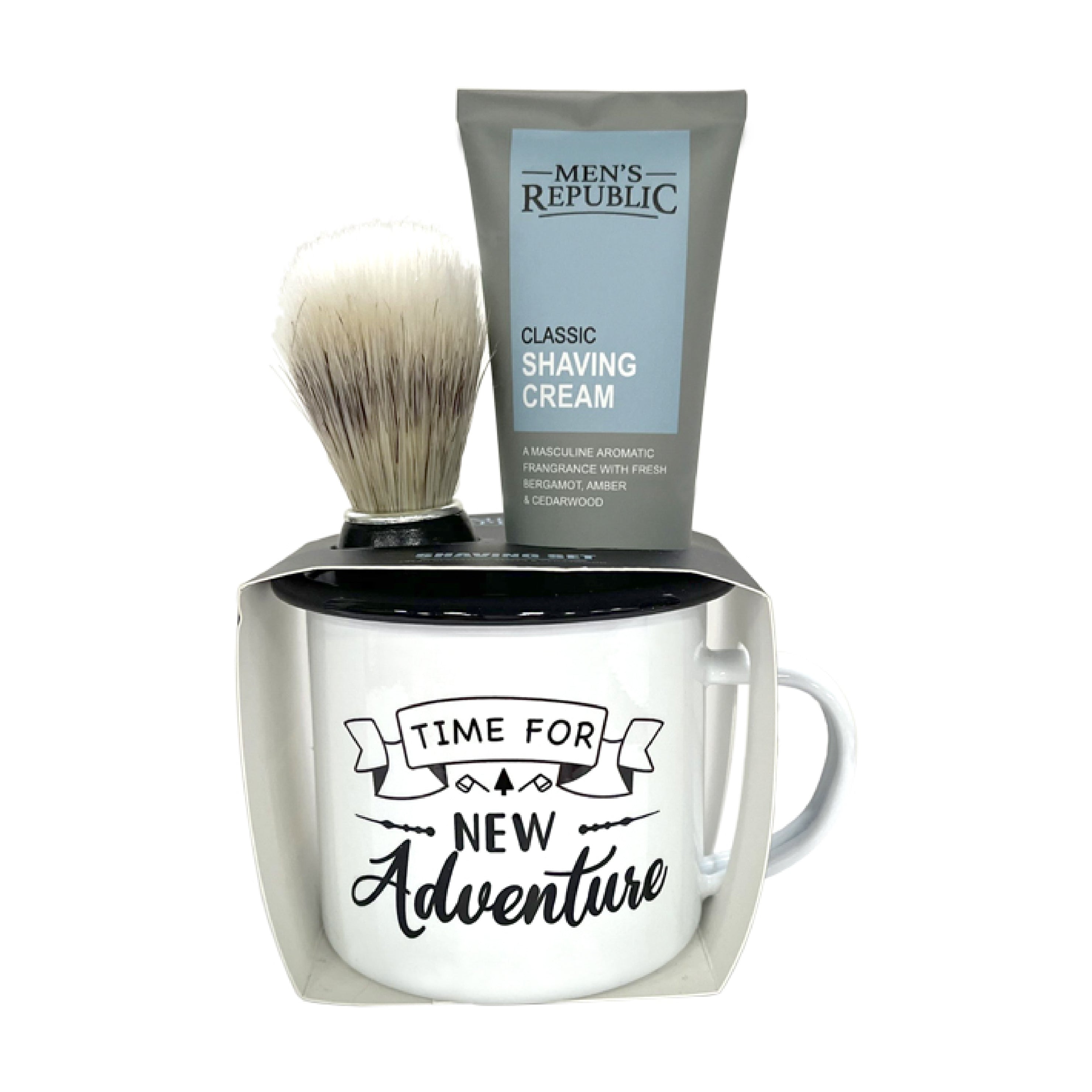 Mens Republic - 'Time For a New Adventure' - Mug Set & Shaving Cream