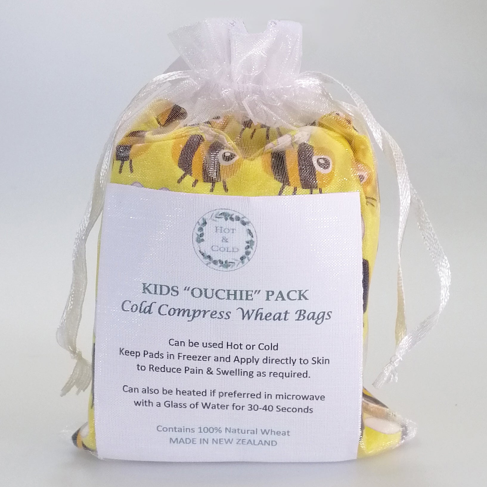 Kids 'Ouchie' Pack - Cold Compress Wheat Bag - Bees
