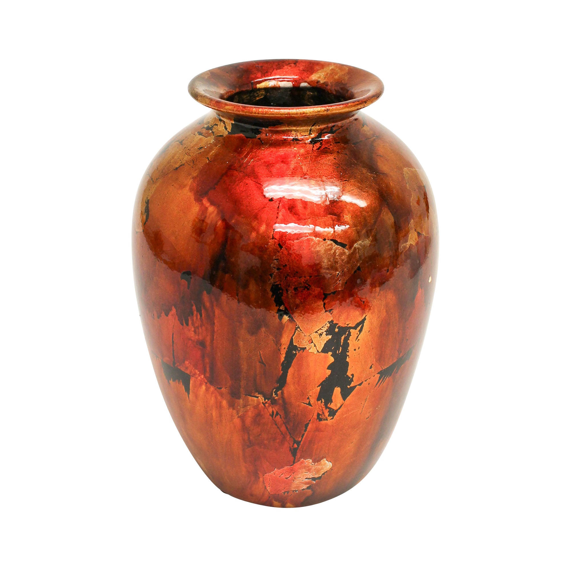Mottle - 'Red Gold Vase' 25cm