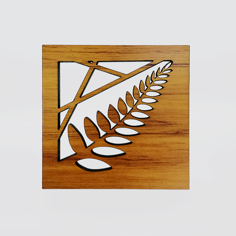 Wooden Cutout Fern Coasters - Set/4