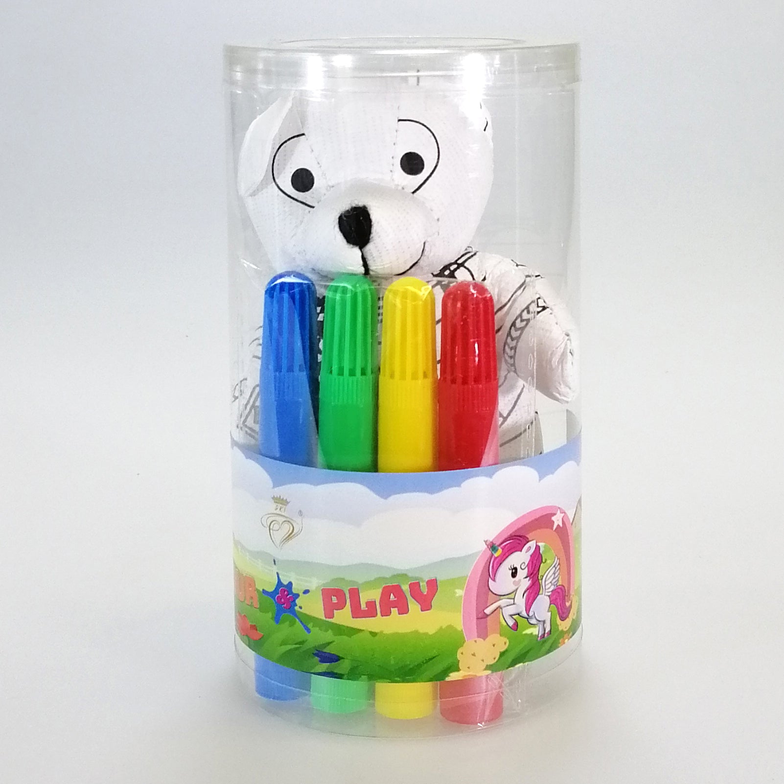 Colouring Bear with Pens