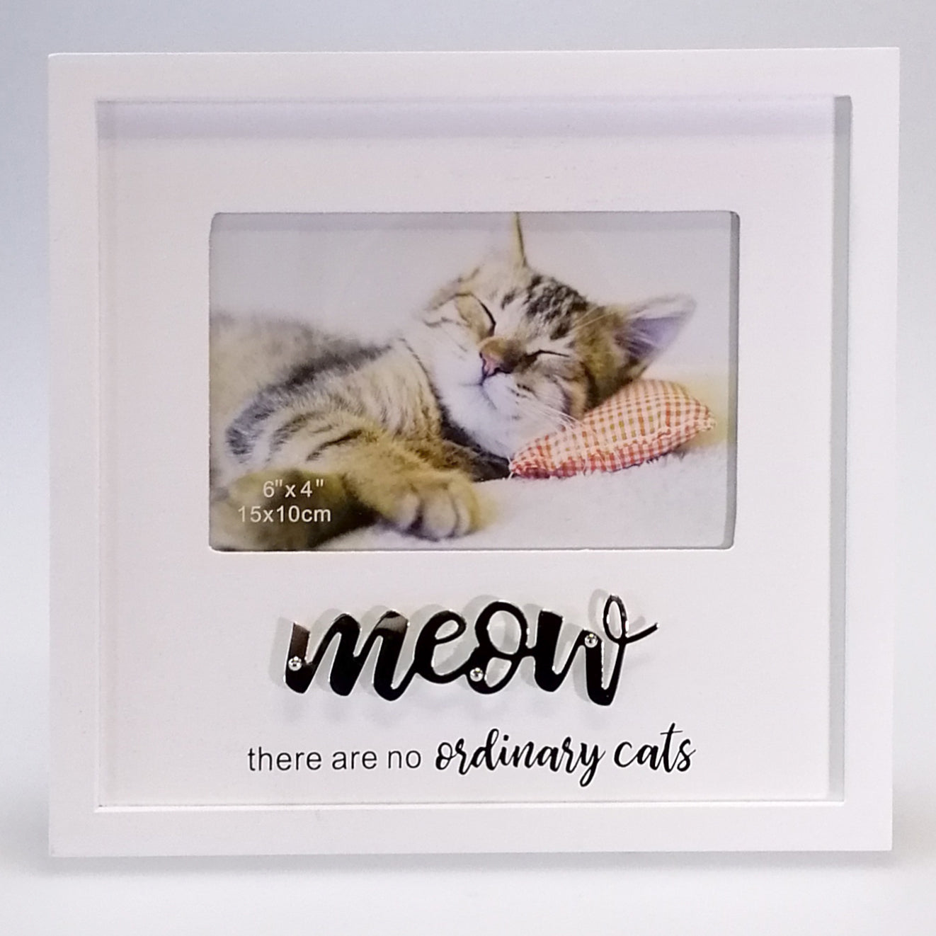 White Pet Frame 4"x 6" - 'Meow'