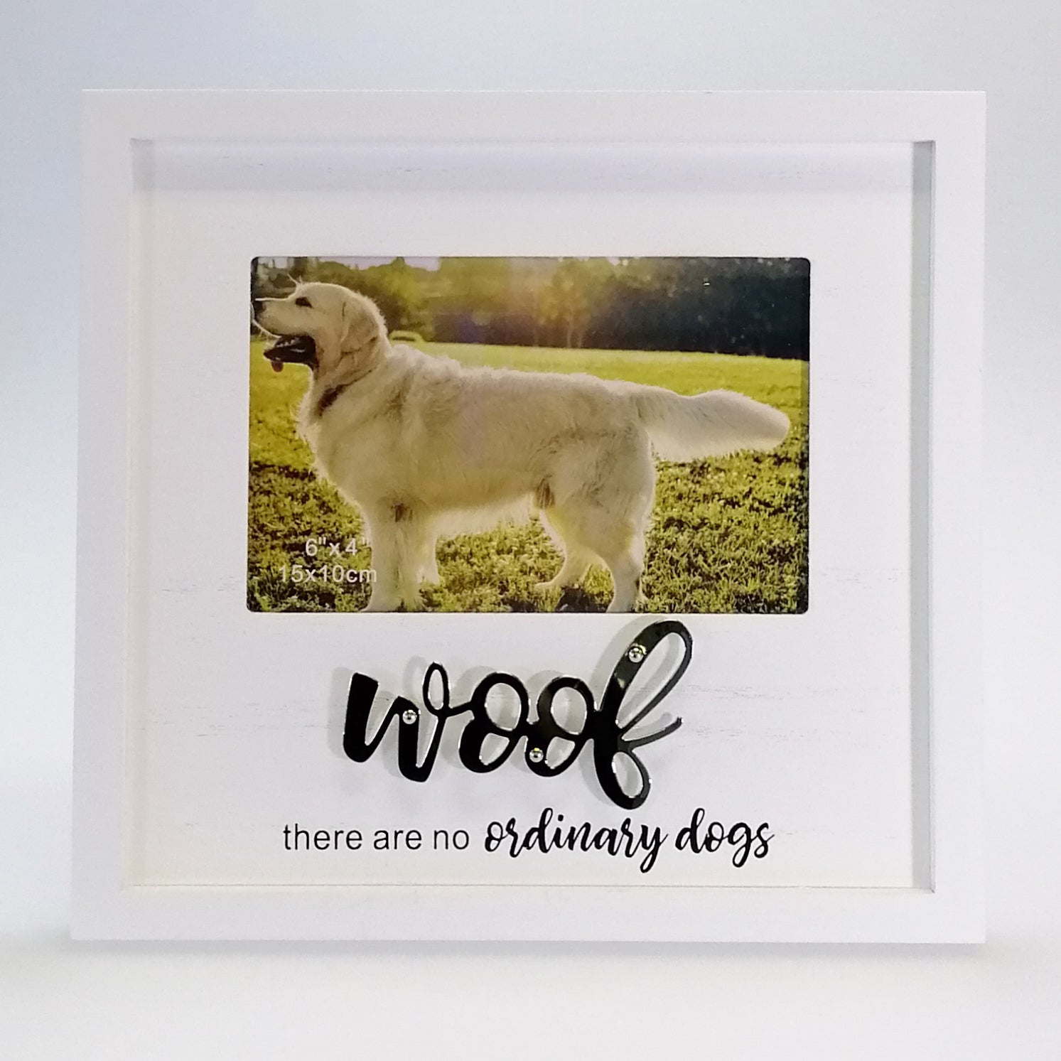 White Pet Frame 4"x 6" - 'Woof'