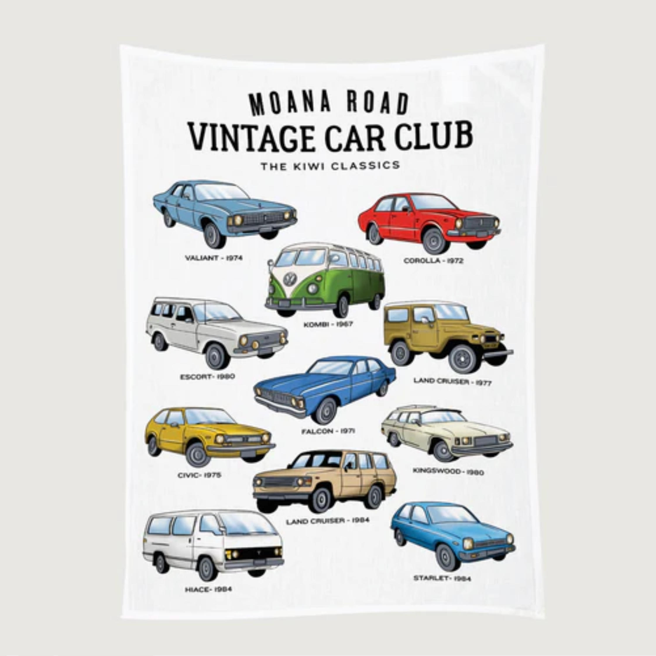 Moana RD - NZ Classic Car Club - Tea Towel