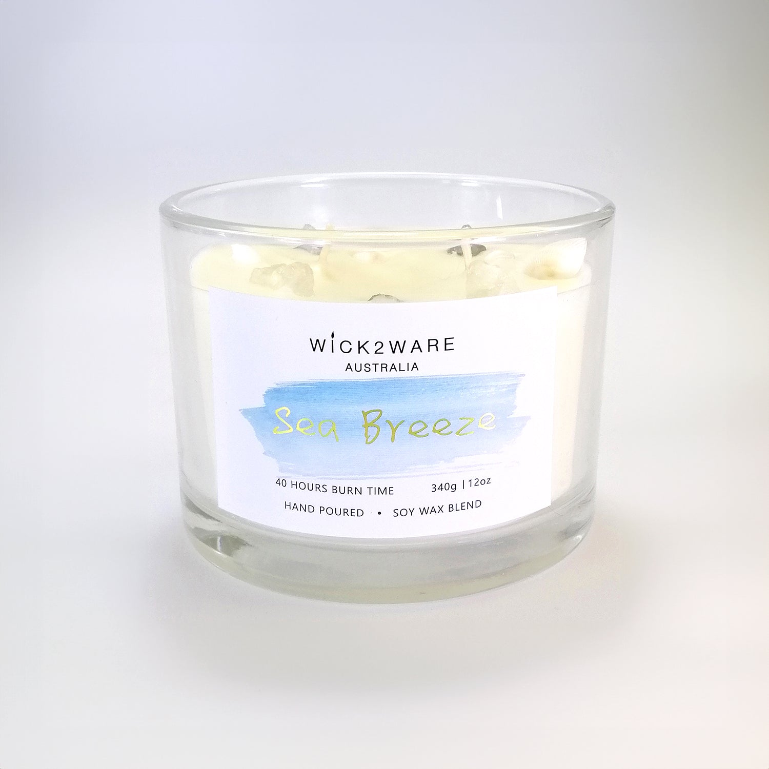 Hand-Poured Soy Wax Crystal Candle - Sea Breeze