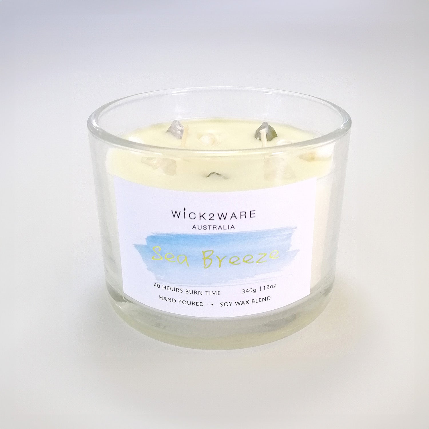 Hand-Poured Soy Wax Crystal Candle - Sea Breeze