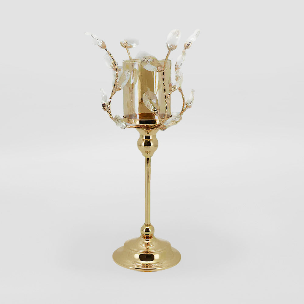 Gold & Crystal Candle Holder