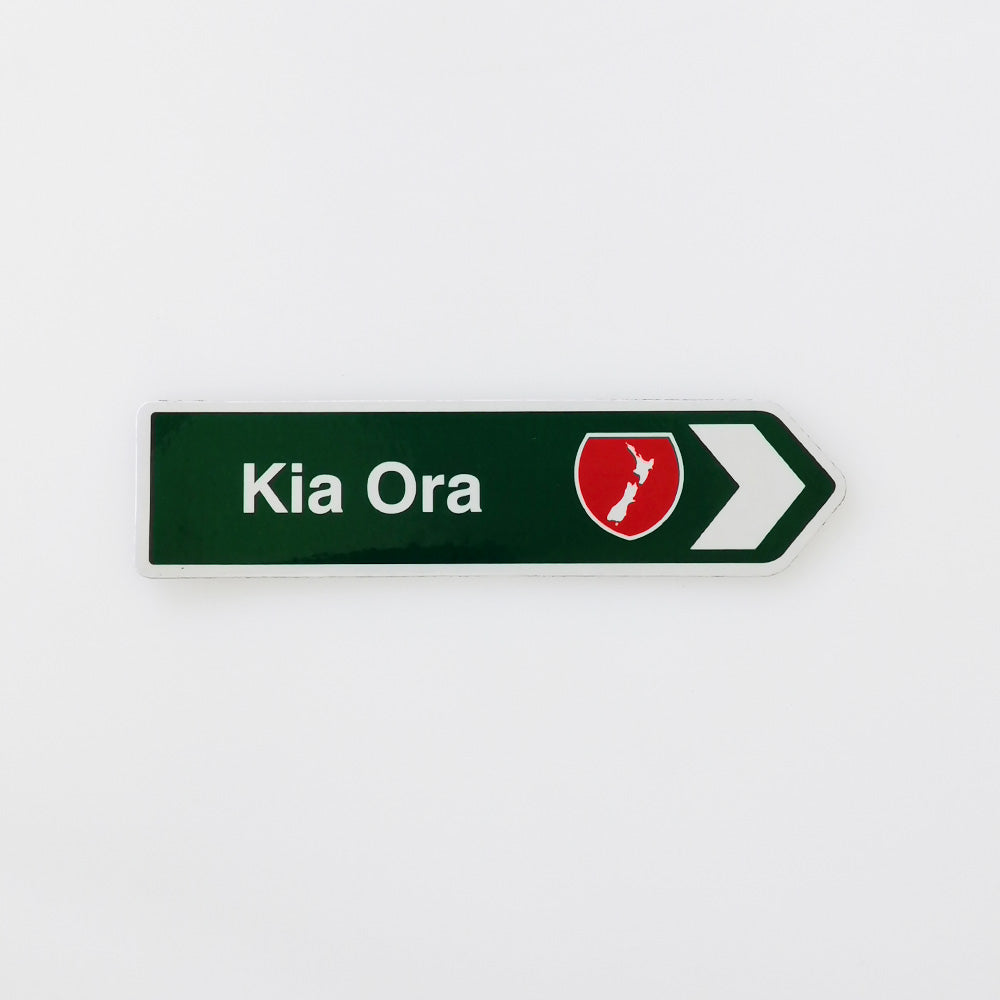 'Kia Ora' Road Map Sign Magnet