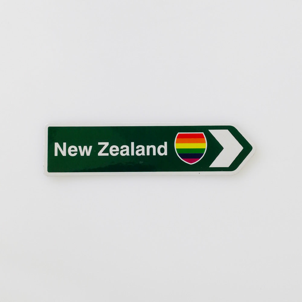 'New Zealand' Pride Road Map Sign Magnet