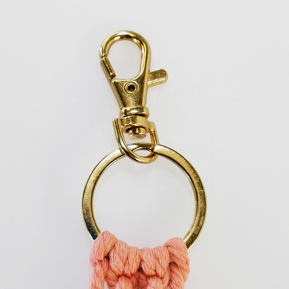 Embroidered 'Evil Eye' Keyring - Pink