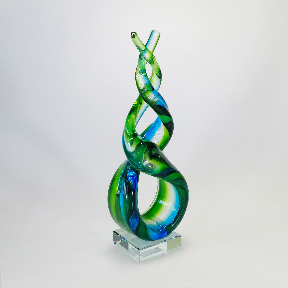 Multi-Coloured Twisted Glass - 25cm