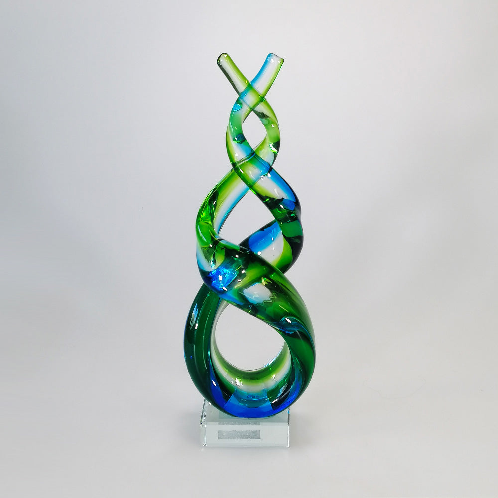Multi-Coloured Twisted Glass - 25cm